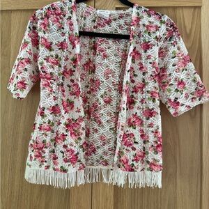 Floral Lace cardigan with Fringe